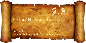 Friss Mirabella névjegykártya